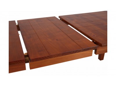 Mesa de madeira maciça marrom extensível para jantar 150/195 x 80 x 76,6 cm | Coleção América